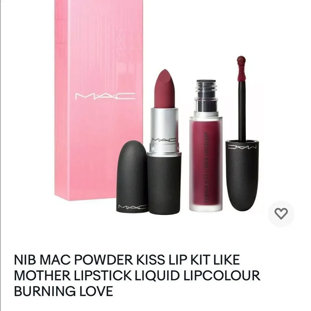 Mac lip gloss and lipstick burning love plus mac cosmetic bag all new never used
